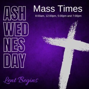 Ash Wednesday Mass Schedule